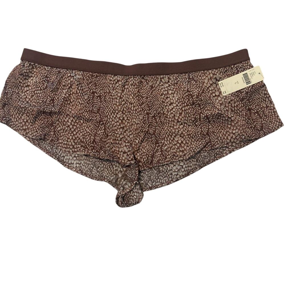 Anthropologie Briefs Large Brown Animal Print Silk Large NWT